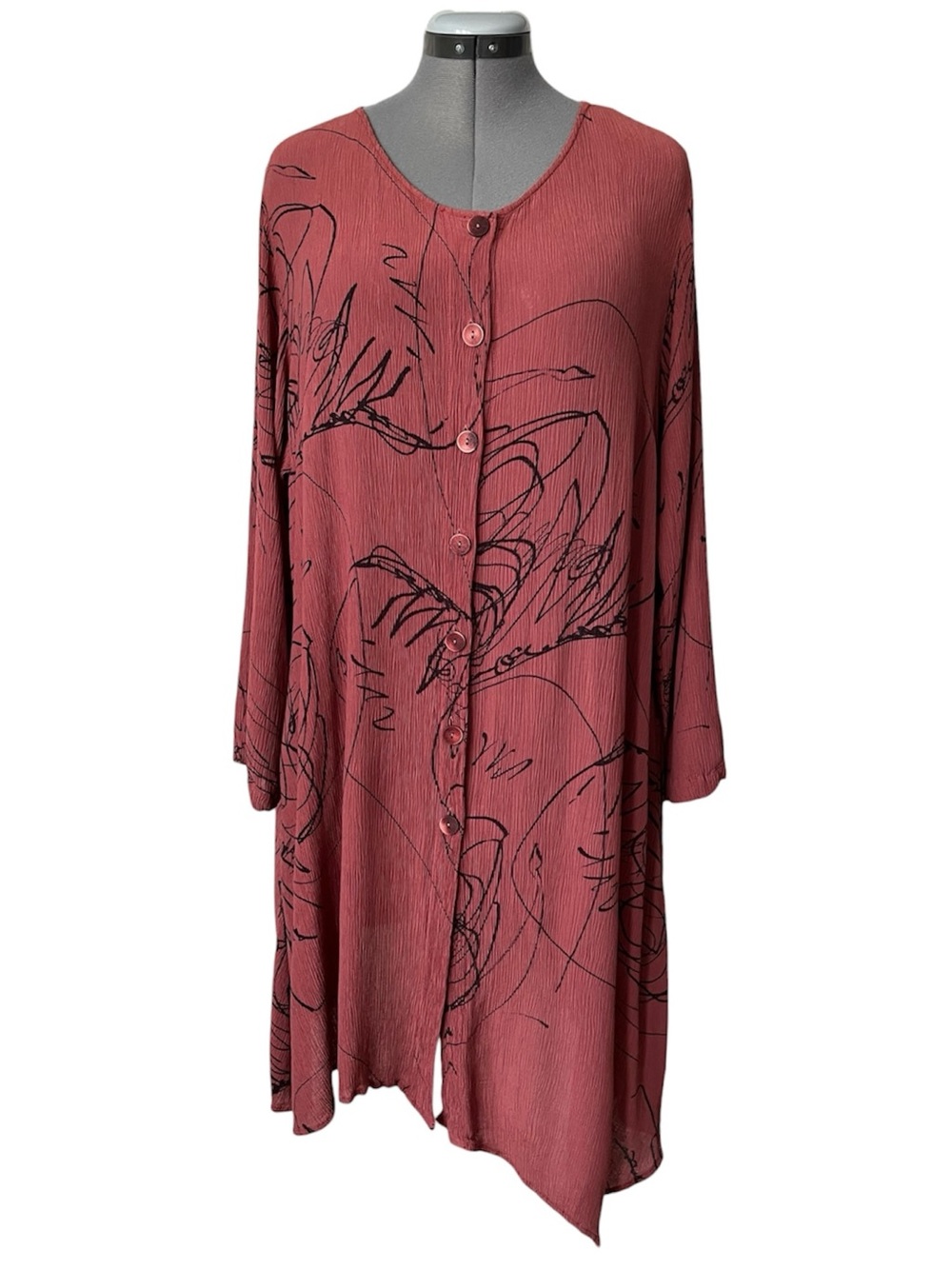 Grizas crinkle silk blend tunic Lagenlook L